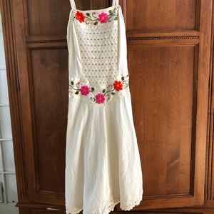 Unique vintage floral embroidered dress